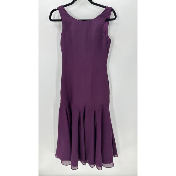 JJ’s House A-Line V-neck Tea-Length Chiffon Mother of the Bride Dress  sz 4 - Picture 5 of 10